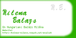 milena balazs business card