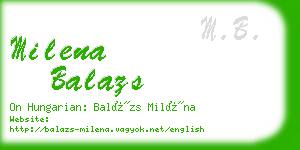 milena balazs business card